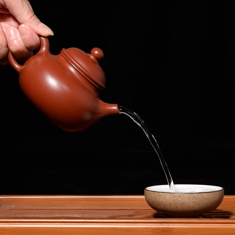 zisha tea pot Dahongpao clay full handmade kungfu pot real yixing zisha purple grit original ore RongTian pots of tea marked